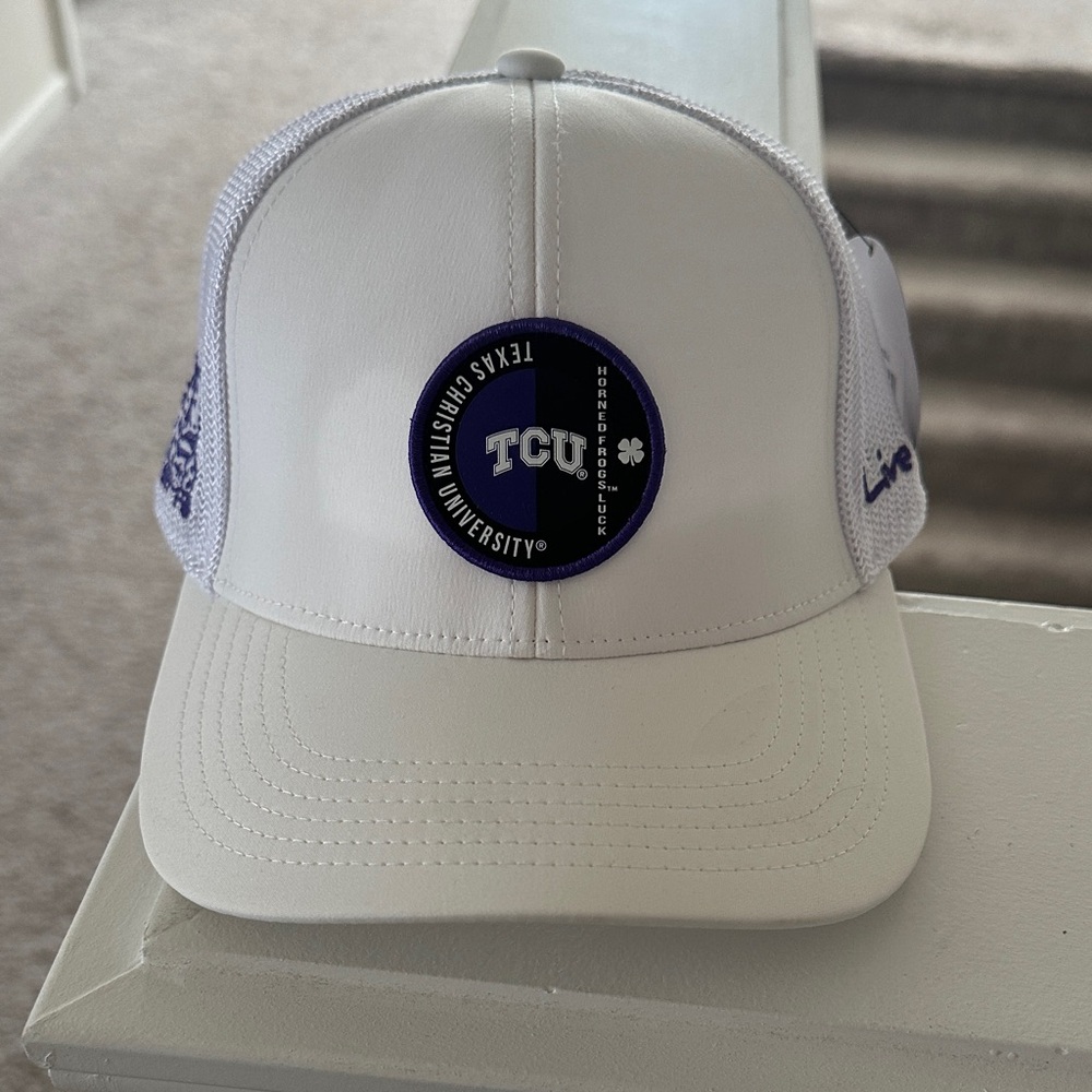 White TCU Trucker Hat